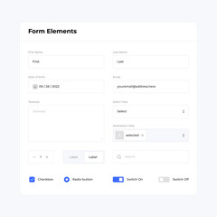 Wall Mural - basic ui design form elements