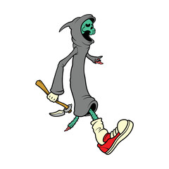 Sticker - grim reaper zombie cartoon