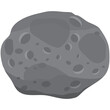Asteroid vector, space cartoon stone icon on white