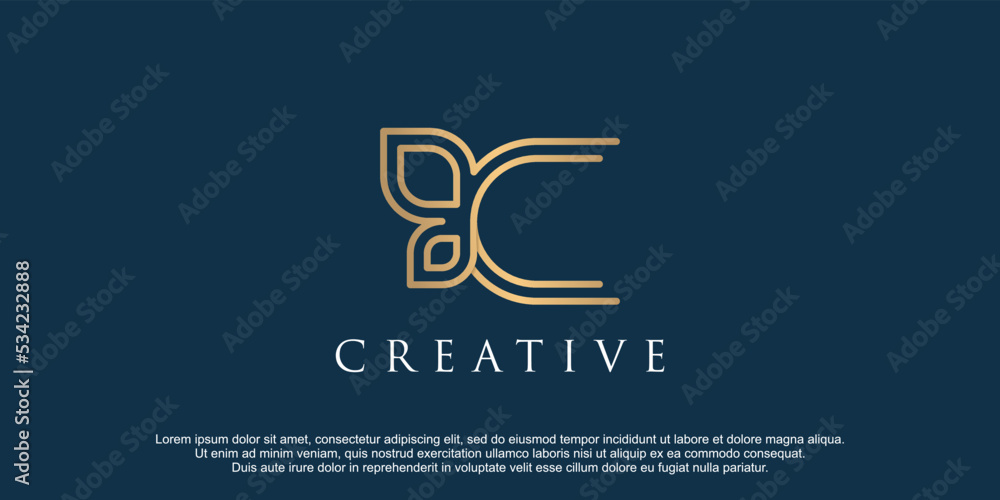 Letter c logo with leaf concept premium vector Stock Vector | Adobe Stock