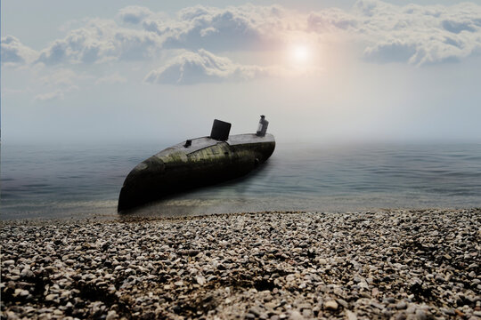 U Boot. Stranden. An Land werfen.