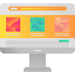 Designing on vector computer icon on white