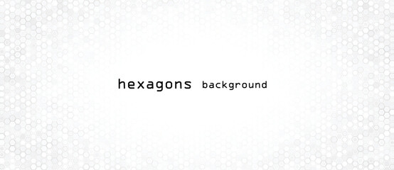 Poster - Abstract gray background with hexagons. Landing page.