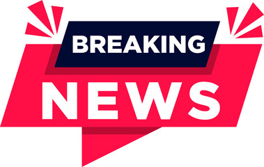 Sticker - breaking news banner. breaking news speech bubble label. breaking news sign