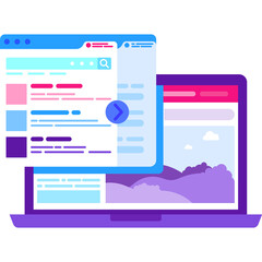 Web browser mockup icon website template vector