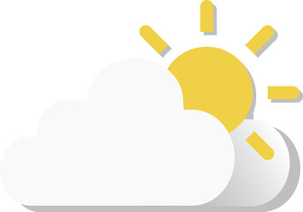 isolated object weather icon sunny, partly cloudy