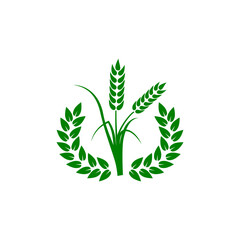 Sticker - Laurel Wheat icon isolated on a white background