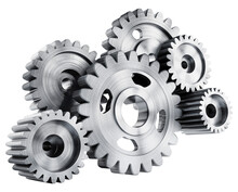 Attached Gears On Transparent Background