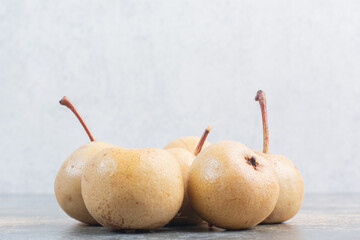 Some of tasty fresh fruits on white background