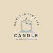 © CAH_YOU - candle light line art logo, icon and symbol, vector illustration design