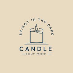 candle light line art logo, icon and symbol, vector illustration design