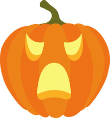 Wall Mural - halloween pumpkin lantern monster face