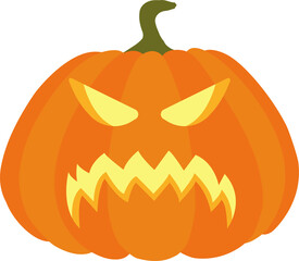 Wall Mural - halloween pumpkin lantern monster face