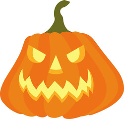 Wall Mural - halloween pumpkin lantern monster face