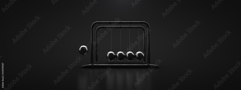 Oscillations of the spheres of Newton's cradle