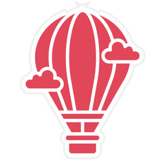 Wall Mural - Hot Air Balloon Icon Style