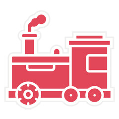 Wall Mural - Steam Train Icon Style