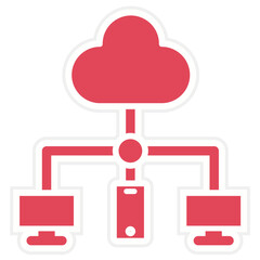Wall Mural - cloud connection icon style