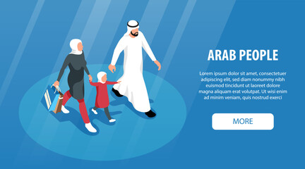 Wall Mural - Arab Family Horizontal Banner