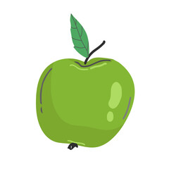 Wall Mural - Vector Illustration Of green Apple icon isolated on white