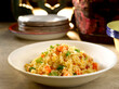 Yong Chow Fried Rice served in a dish isolated on table side view