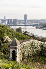 Wall Mural - Old castle and modern skyline of Belgrade Serbia