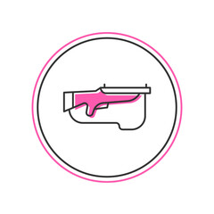 Sticker - Filled outline Biathlon rifle icon isolated on white background. Ski gun. Vector