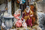 Fototapeta  - Naples, Campania, Italy December 2016: The art of Neapolitan nativity scene in San Gregorio Armeno, a famous small street in the old town of Napoli