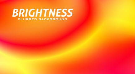 Poster - Brightness. Very saturated red blurred background with yellow line