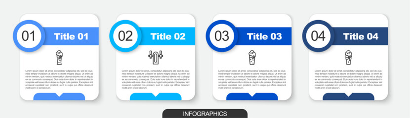 Canvas Print - Set line Glass of beer, Beer tap, and . Business infographic template. Vector