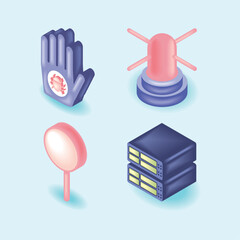 Poster - data privacy, icon set