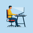 © elenabsl - Ergonomic workspace: proper sitting posture at desk