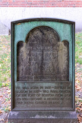 Canvas Print - Ornate Grave from 1727 in Boston