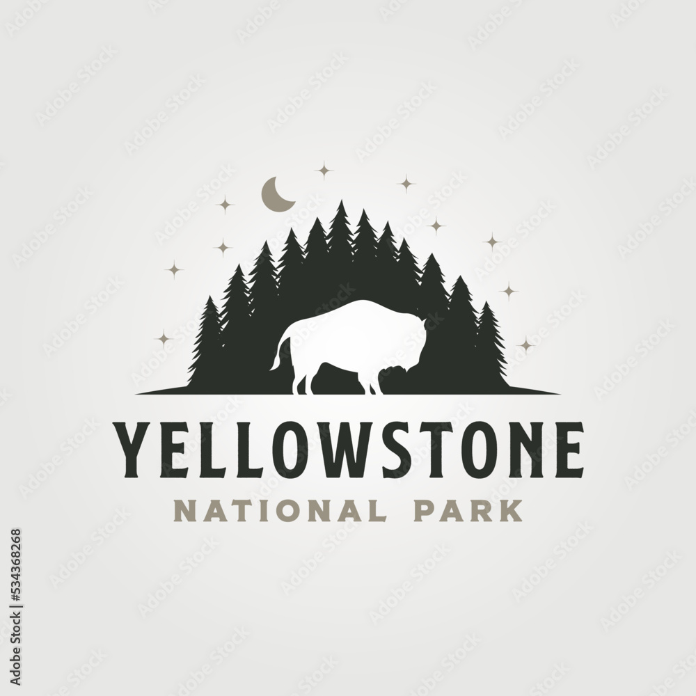 yellowstone national park vintage logo vector symbol illustration ...