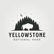 yellowstone national park vintage logo vector symbol illustration design