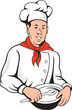 Chef Cook Baker Mixing Bowl Cartoon