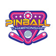 Pinball Game Arcade Vintage Retro Badge Emblem Hipster Logo Vector Icon Illustration. Pinball Championship with Star, Ball and Flipper