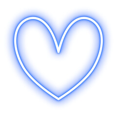 Poster - heart blue neon light