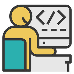 programmer modern line style icon