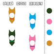 © Виталий Сова - Educational activity, riddle for preschool kids.  Cut ang glue peace of swimsuites