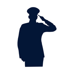 Poster - silhouette salute soldier