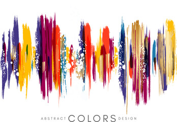 Wall Mural - colorful hand drawn decorative element from brush strocks. abstract creative design from multicolore