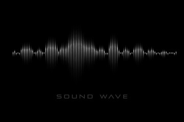 Sound wave on the black background.