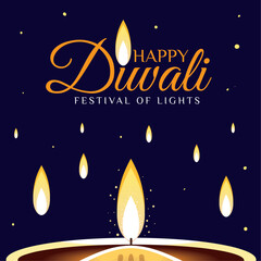 Poster - happy diwali festival of lights, concept