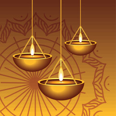 Canvas Print - diwali hanging lamps