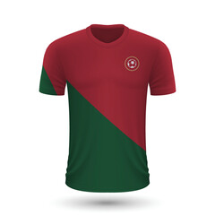 Realistic soccer shirt of Portugal