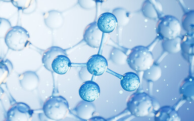 Wall Mural - Molecular structure of glass, biotechnology concept, 3d rendering.