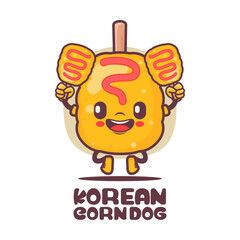 Wall Mural - Korean Corn dog cartoon mascot. food vector illustration