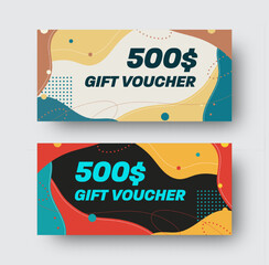 Wall Mural - vector gift card template with abstract colorful design.
