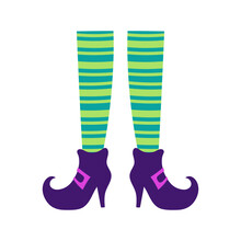 Cartoon Vector Illustration With Cute Witch Legs